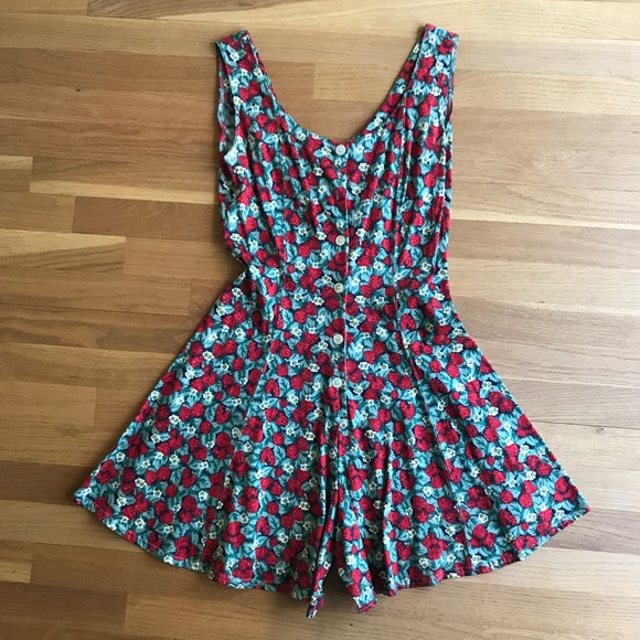 strawberry romper womens